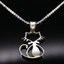 Load image into Gallery viewer, Stainless Steel Tiny Cat Pendant Necklace