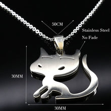 Load image into Gallery viewer, Stainless Steel Tiny Cat Pendant Necklace