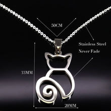 Load image into Gallery viewer, Stainless Steel Tiny Cat Pendant Necklace