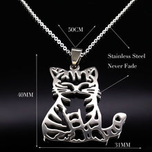 Load image into Gallery viewer, Stainless Steel Tiny Cat Pendant Necklace