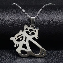 Load image into Gallery viewer, Stainless Steel Tiny Cat Pendant Necklace