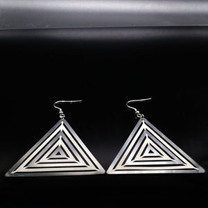 Geometric  Stainless Steel Drop Earrings