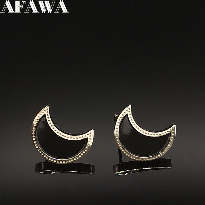 Moon Enamel Stainless Steel Earrings